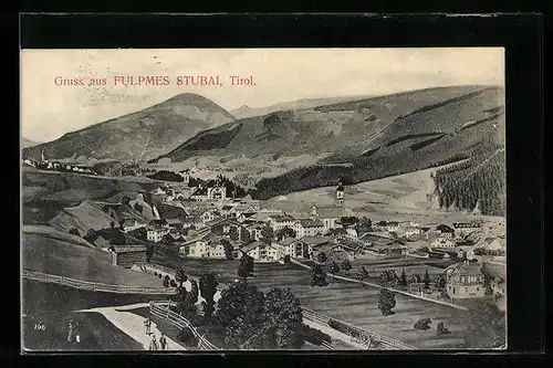 AK Fulpmes im Stubai, Gesamtansicht aus der Vogelschau