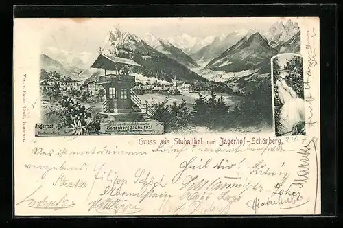 AK Schönberg /Stubaithal, Jagerhof, Panorama
