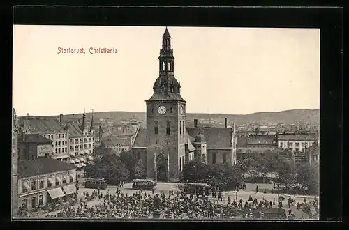 AK Christiania, Stortorvet, Strassenbahn