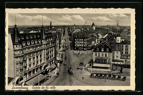 AK Luxembourg, Entrée de la Ville, Strassenbahn