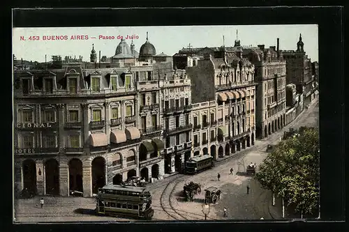 AK Buenos Aires, Passo de Julio, Strassenbahn