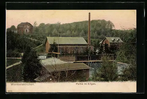 AK Wermelskirchen, Partie im Eifgen mit Fabrik