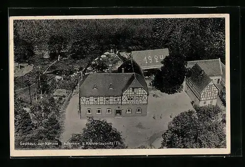 AK Tautenhain b. Klosterlausnitz, Fliegeraufnahme vom Gasthaus zur Kanone