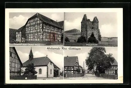 AK Holzerode /Kr. Göttingen, Gasthof zum Onkel Willi und Mäuseturm