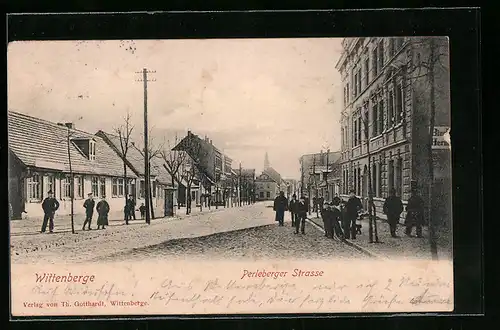 AK Wittenberge, Partie in der Perleberger Strasse