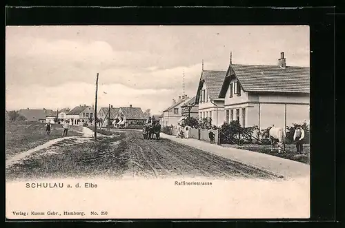 AK Schulau a.d. Elbe, Partie an der Raffineriestrasse