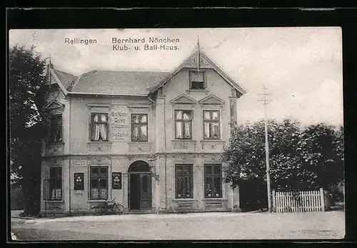 AK Rellingen Gasthaus Bernhard Nönchen Klub- und Ballhaus