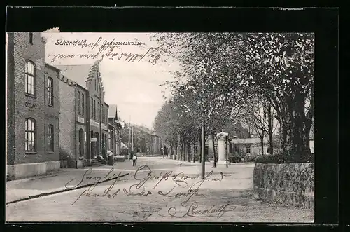 AK Schenefeld, Chausseestrasse mit Anwohnern
