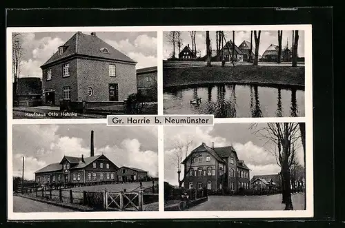 AK Gr. Harrie b. Neumünster, Kaufhaus Otto Hehnke, Uferpartie, Ortspartie