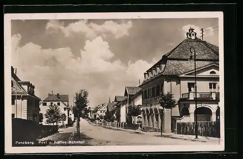 AK Penzberg, Post und Cafe Bahnhof