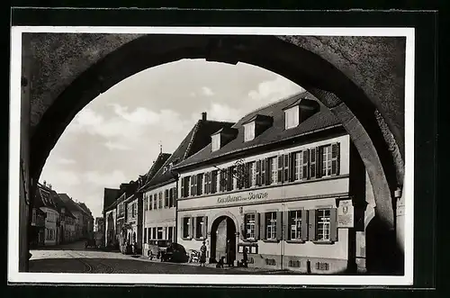 AK Rhodt a. d. Weinstrasse, Gasthaus z. Sonne, Bes.: Fritz Grünewalt