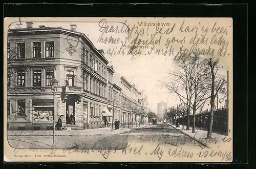 AK Wilhelmshaven, Gökerstrasse mit Passanten