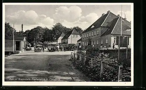 AK Kupfermühle, Zoll- und Grenzstelle mit Autobus