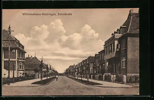 AK Wilhelmshaven-Rüstringen, Passanten in der Schulstrasse