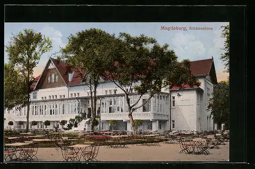 AK Magdeburg, Restaurant Schützenhaus mit Aussenbereich