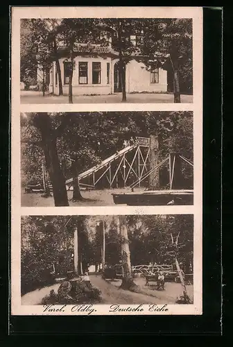 AK Varel /Oldbg., Gasthaus Deutsche Eiche, Rutschbahn
