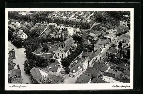 AK Kellinghusen, Fliegeraufnahme mit Kirche