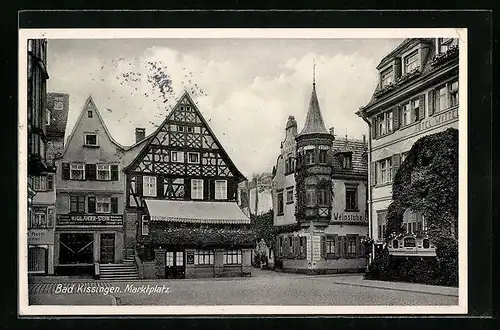 AK Bad Kissingen, Marktplatz mit Weinstube