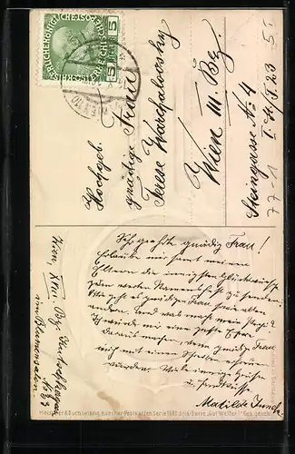 AK Barometer mit idyllischer Landschaft