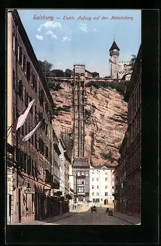 AK Salzburg, Elektr. Aufzug auf den Mönchsberg