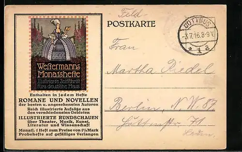 AK Reklame für Westermanns Monatshefte