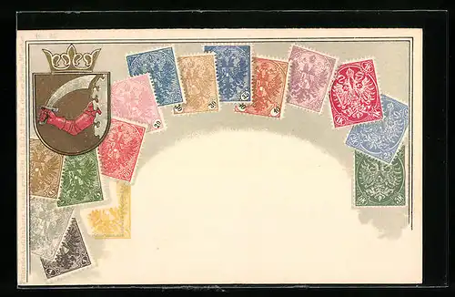 Präge-AK Briefmarken Bosnien-Herzegowina, Wappen