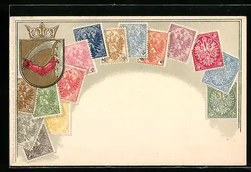 Präge-AK Briefmarken Bosnien-Herzegowina, Wappen