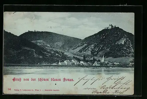 Mondschein-AK Wien, Gruss von der Schönen blauen Donau