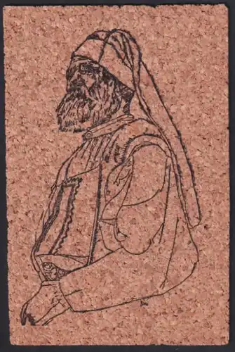 Kork-AK Bärtiger Sarde in Tracht