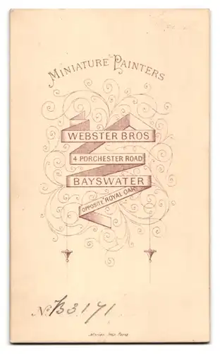 Fotografie Webster Bros, Bayswater, 4, Porchester Road, Bürgerlicher Herr im Anzug mit Krawatte