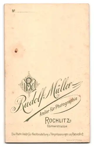Fotografie Rudolf Müller, Rochlitz, Gärtnerstrasse, Junger Herr im Anzug mit Krawatte