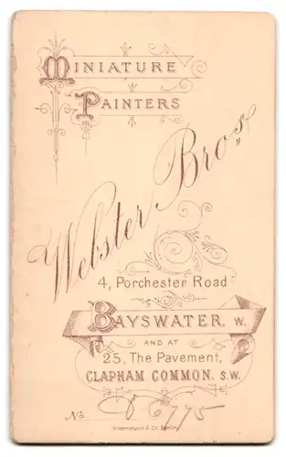 Fotografie Webster Bros, Bayswater, 4, Porchester Road, Älteres Paar in hübscher Kleidung