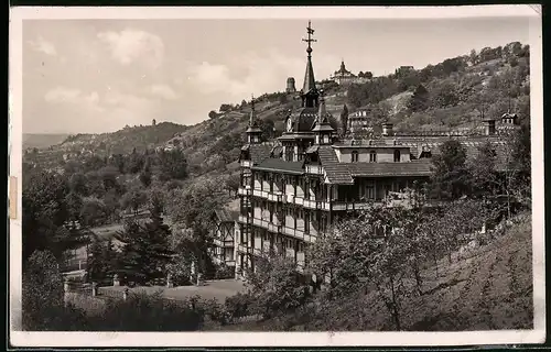 Fotografie Brück & Sohn Meissen, Ansicht Radebeul-Ost, Partie am Bilz-Sanatorium