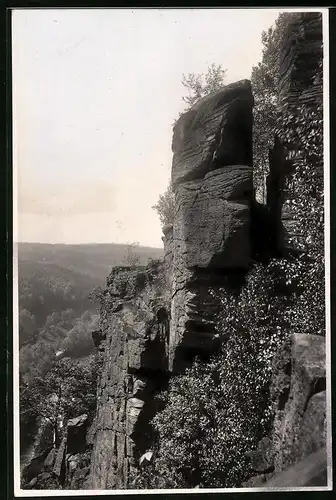 Fotografie Brück & Sohn Meissen, Ansicht Wolkenstein, Felspartie in der Wolkensteiner Schweiz