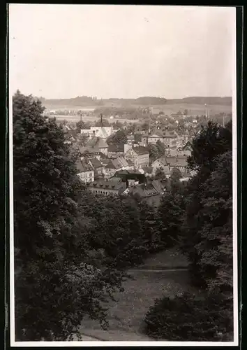 Fotografie Brück & Sohn Meissen, Ansicht Hainichen i. Sa., Blick auf den Ort vom Wald aus gesehen