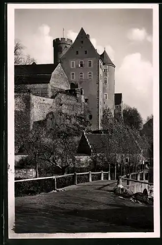 Fotografie Brück & Sohn Meissen, Ansicht Kohren, Partie am Fusse der Burg Gnandstein