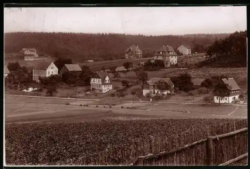 Fotografie Brück & Sohn Meissen, Ansicht Hetzdorf, Teilansicht der Ortschaft mit Wohnhäusern