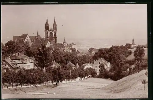 Fotografie Brück & Sohn Meissen, Ansicht Meissen i. Sa., Blick vom Jahnaberg auf Albrechtsburg und Dom