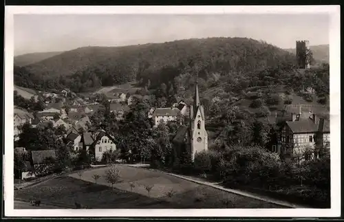 Fotografie Brück & Sohn Meissen, Ansicht Tautenburg i. Th., Blick in den Ort mit der Kirche