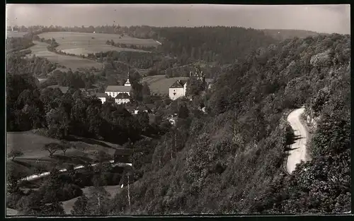 Fotografie Brück & Sohn Meissen, Ansicht Liebstadt i. Sa., Blick zum Schloss Kuckuckstein