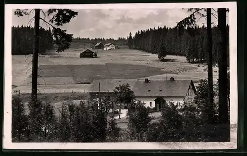 Fotografie Brück & Sohn Meissen, Ansicht Steinbach b. Johanngeorgenstadt, Blick auf den Ortsteil Eisenganz