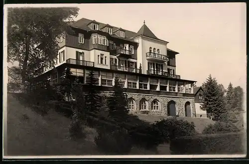 Fotografie Brück & Sohn Meissen, Ansicht Bärenfels i. Erzg., am Fusse des Hotel Sachsenhof