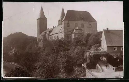 Fotografie Brück & Sohn Meissen, Ansicht Rochlitz i. Sa., Blick mit Aufgang zum Schloss