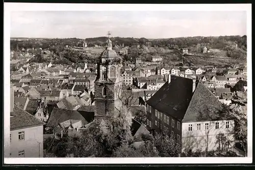 Fotografie Brück & Sohn Meissen, Ansicht Meissen i. Sa., Blick auf die Stadt mit Turm der Frauenkirche