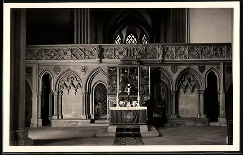 Fotografie Brück & Sohn Meissen, Ansicht Meissen i. Sa., Blick auf den Lettner mit Kreuzaltar im Dom