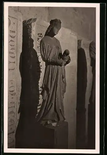 Fotografie Brück & Sohn Meissen, Ansicht Meissen i. Sa., Statue der Heiligen Agnes im Dom