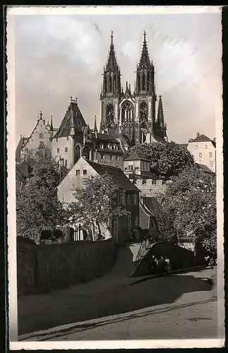 Fotografie Brück & Sohn Meissen, Ansicht Meissen i. Sa., Blick in den Hohlweg zur Albrechtsburg
