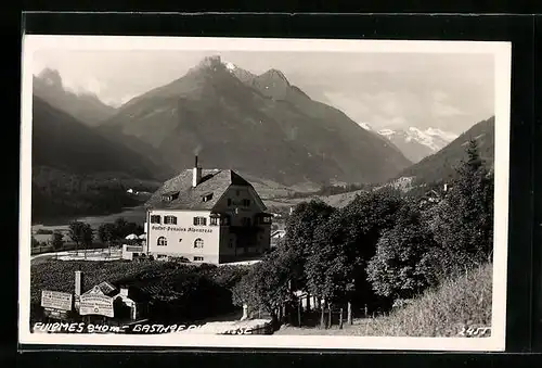 AK Fulpmes, Gasthof Alpenrose mit Gebirge
