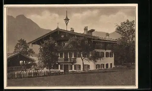 AK St. Johann, Gasthaus Johann Steinwandtner vor idyllischer Bergkulisse