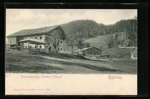 AK Kufstein, Hintersteinersee mit Gasthaus Widauer